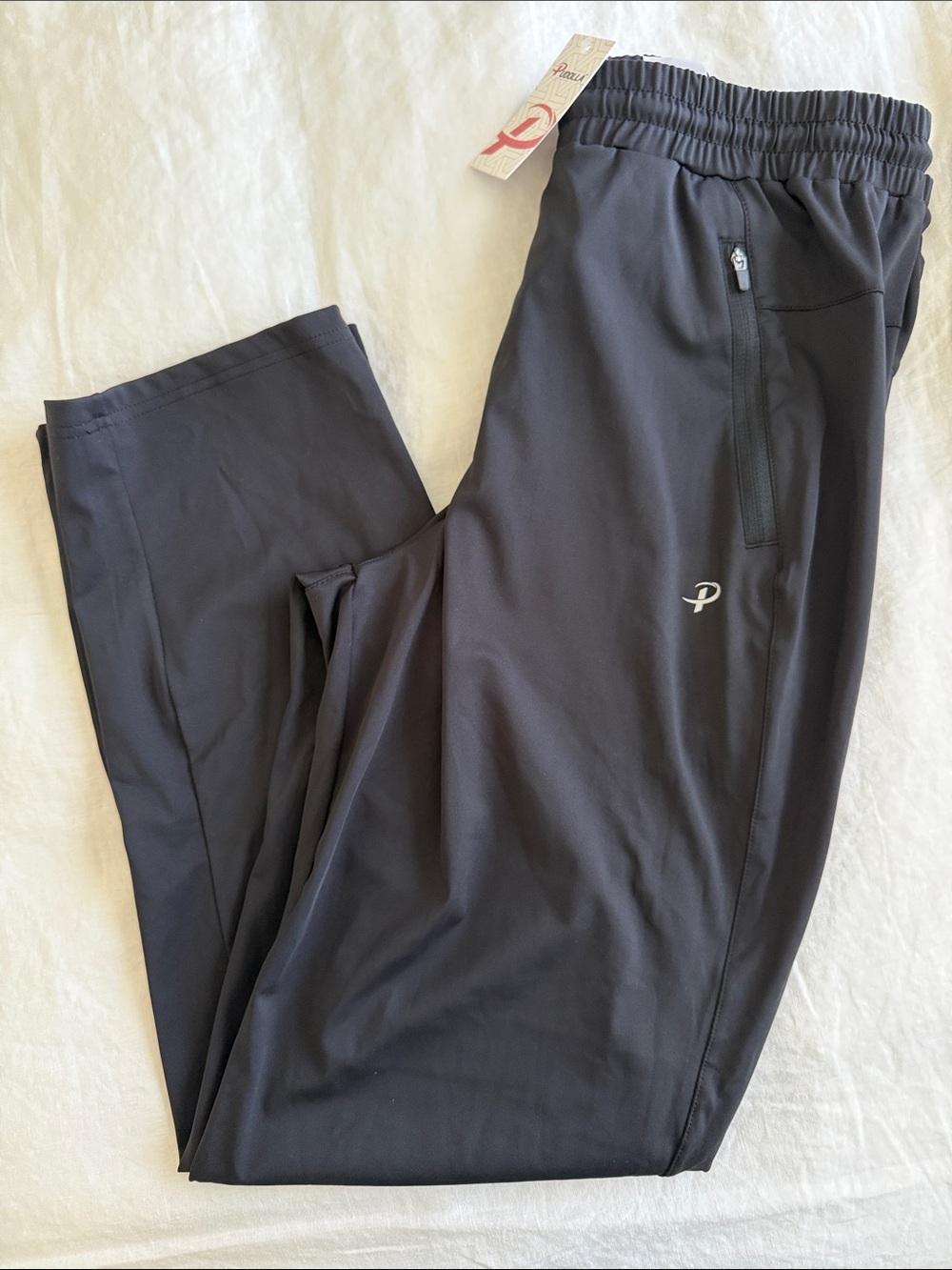 Men's Black Athletic Track Pants with Zip Pocket